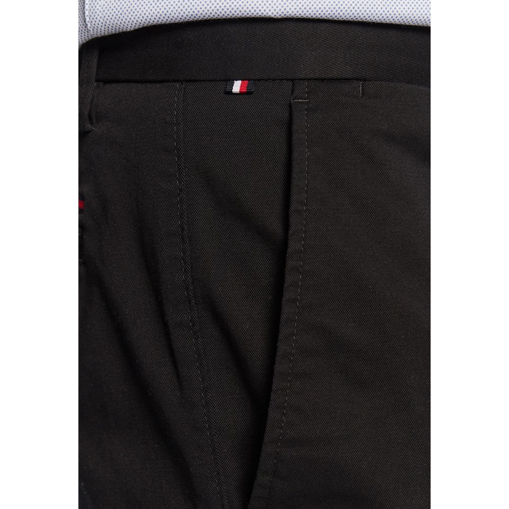Black Recycled Cotton Casual Pants - ventzia
