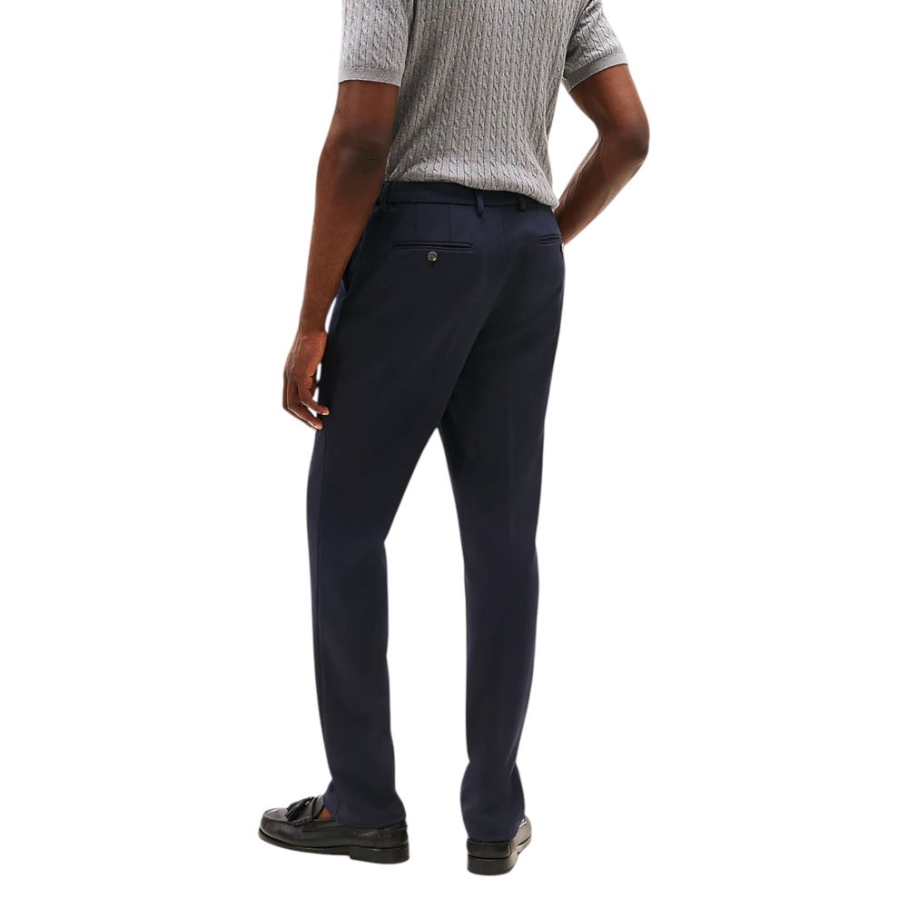 Blue Recycled Polyester Dress Pants - ventzia