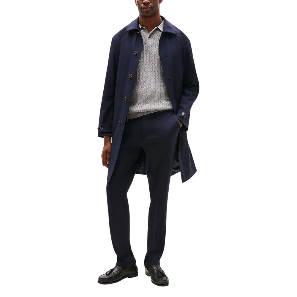 Blue Recycled Polyester Dress Pants - ventzia