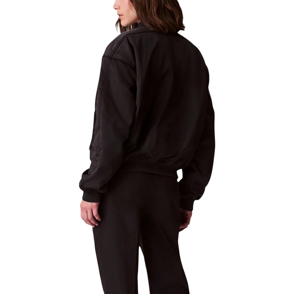 Black Recycled Polyester Bomber - ventzia