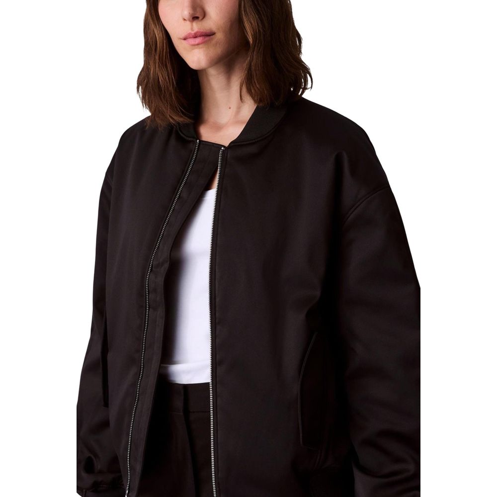 Black Recycled Polyester Bomber - ventzia