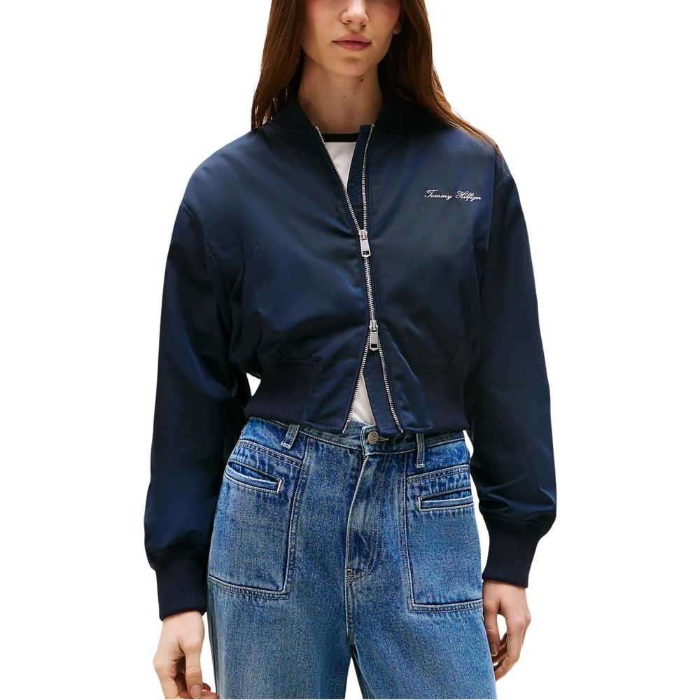 Blue Recycled Polyester Bomber - ventzia