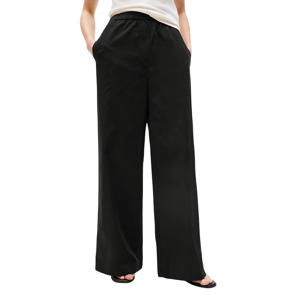 Black Organic Cotton Casual Pants - ventzia