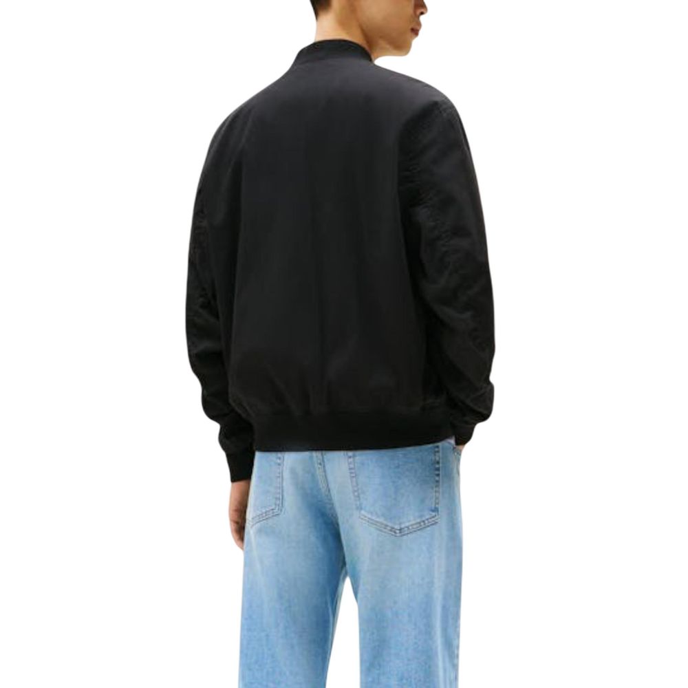 Black Recycled Cotton Bomber - ventzia