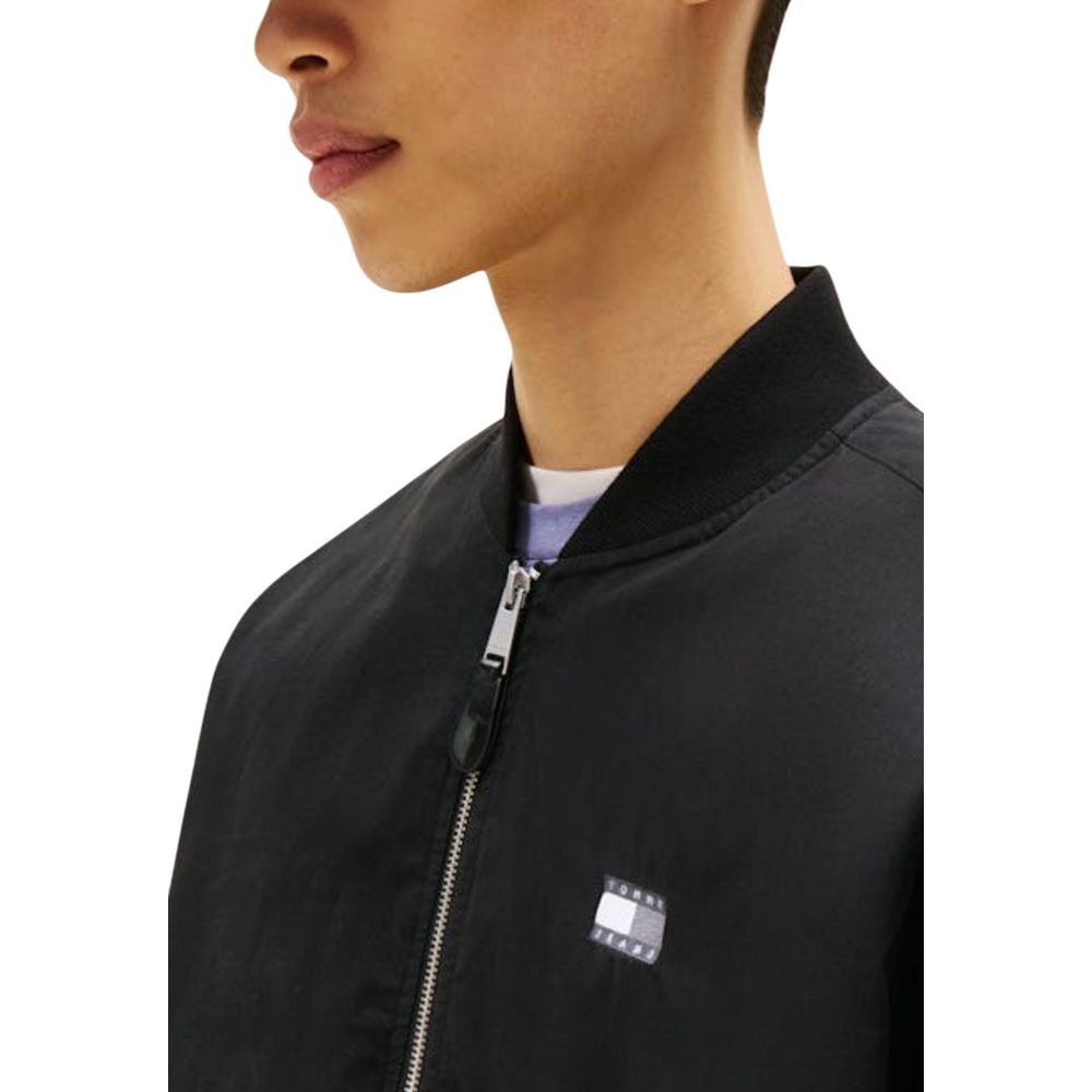 Black Recycled Cotton Bomber - ventzia