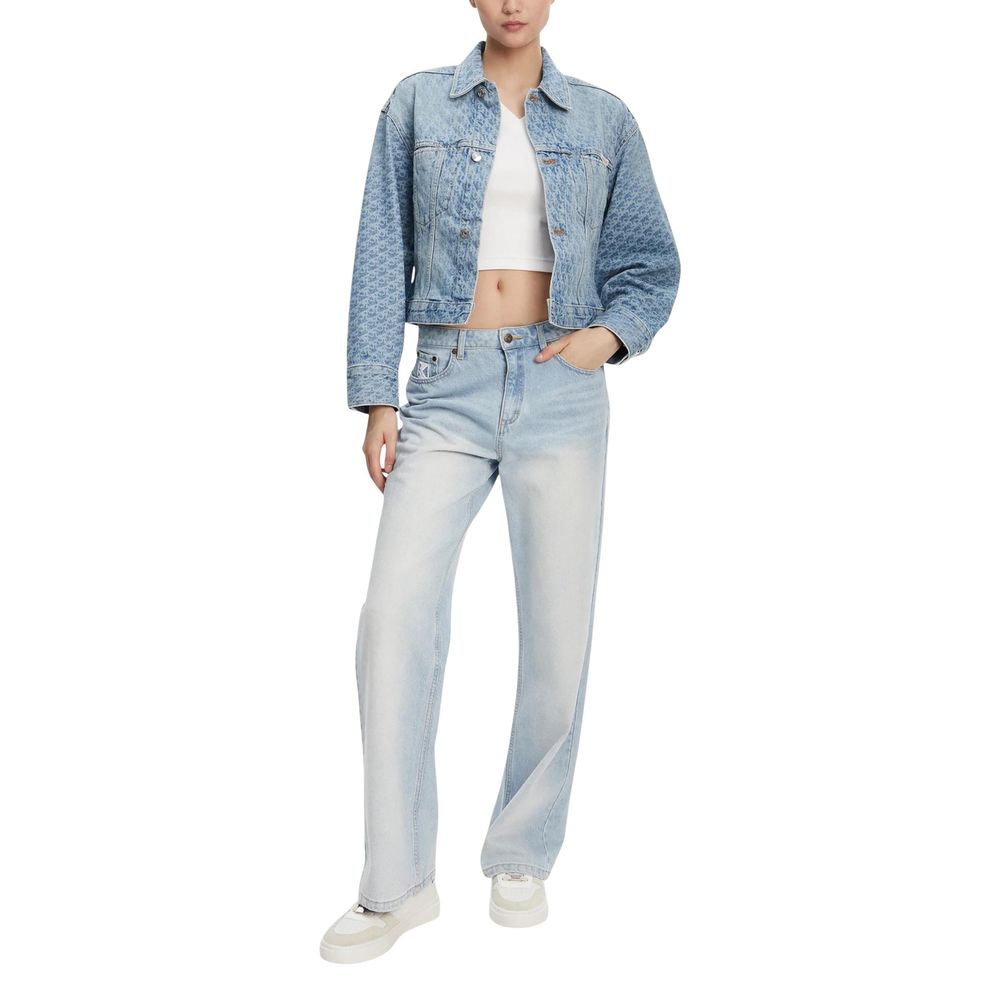 Light Blue Cotton Denim Jacket - ventzia