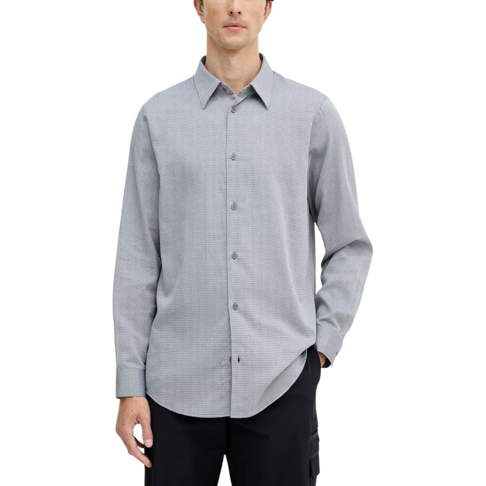 Black And White Cotton Dress Shirt - ventzia