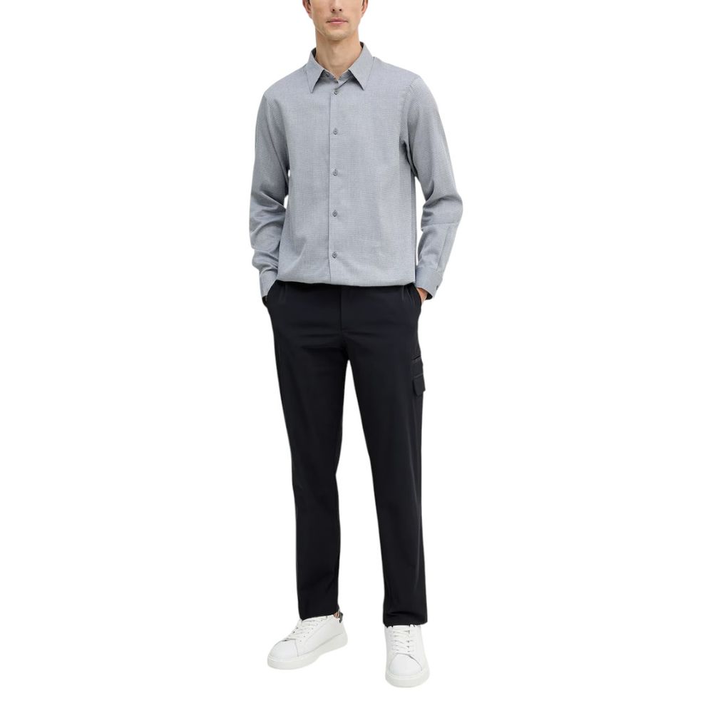 Black And White Cotton Dress Shirt - ventzia