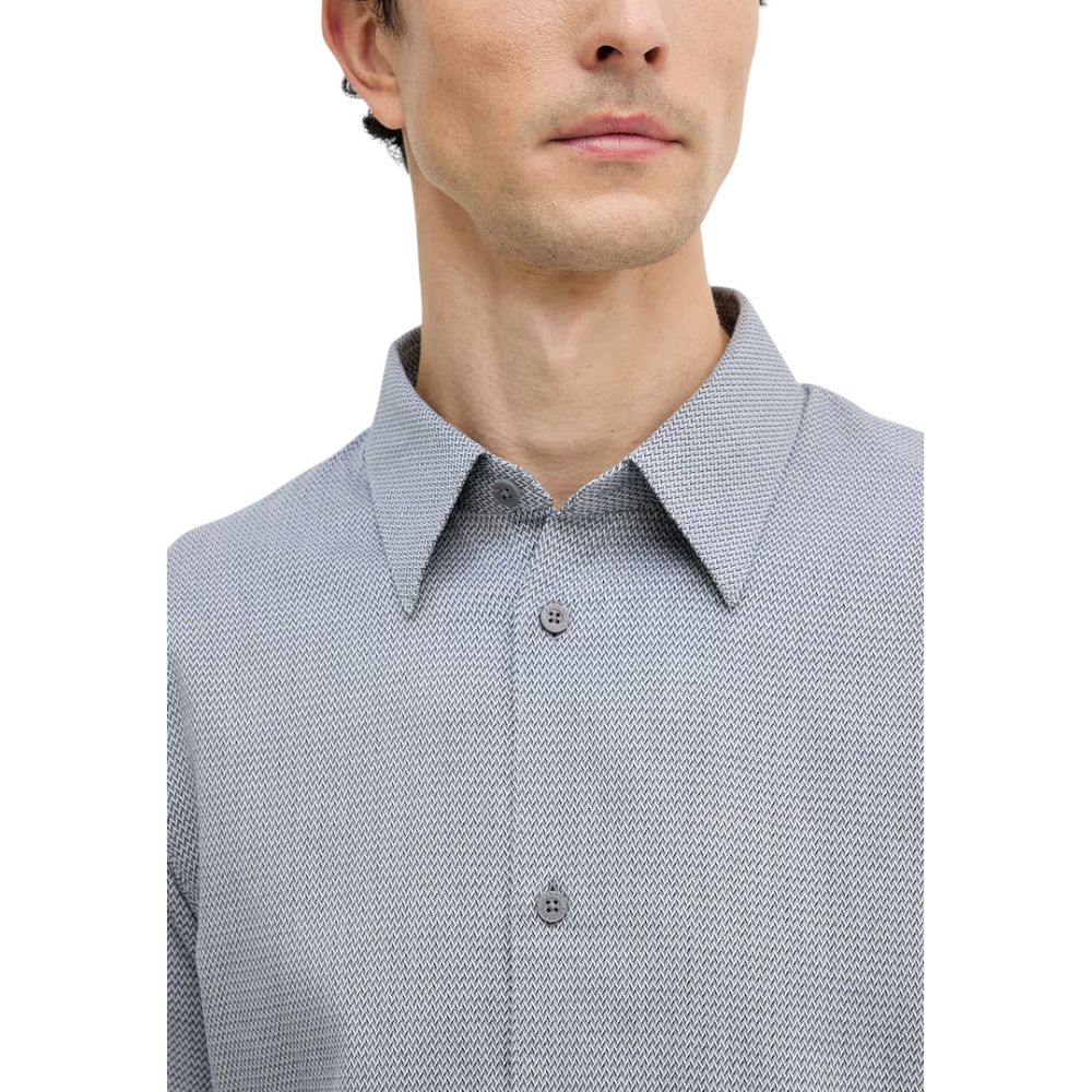 Black And White Cotton Dress Shirt - ventzia