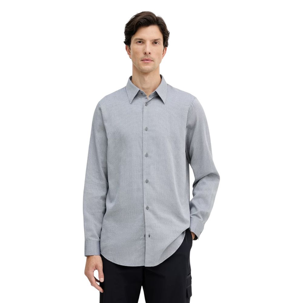 Black And White Cotton Dress Shirt - ventzia