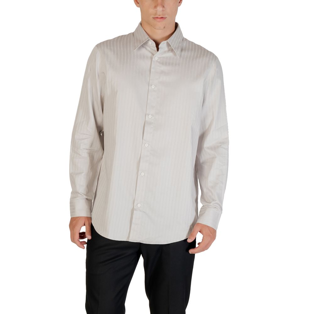 Gray Cotton Pattern Shirt - ventzia