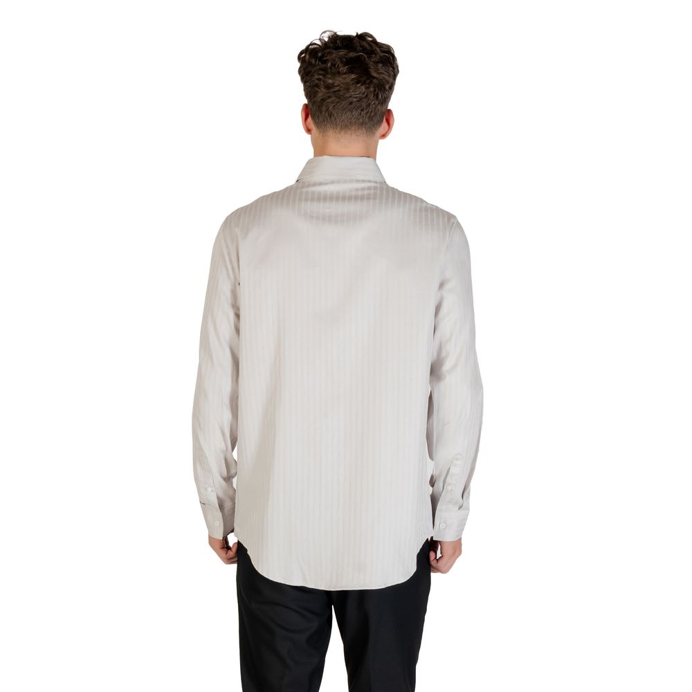 Gray Cotton Pattern Shirt - ventzia