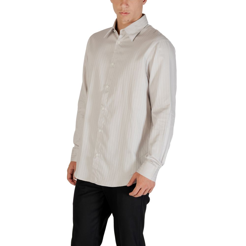 Gray Cotton Pattern Shirt - ventzia