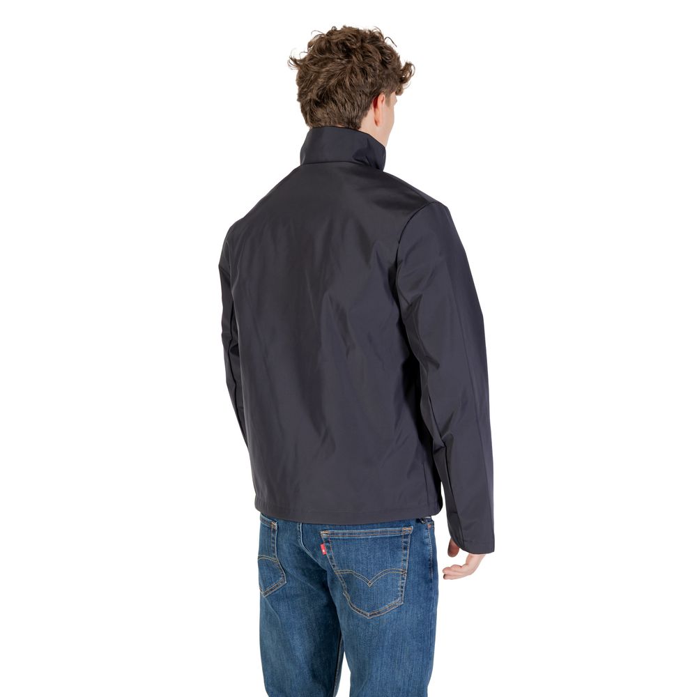 Blue Polyester Full-Length Jacket - ventzia
