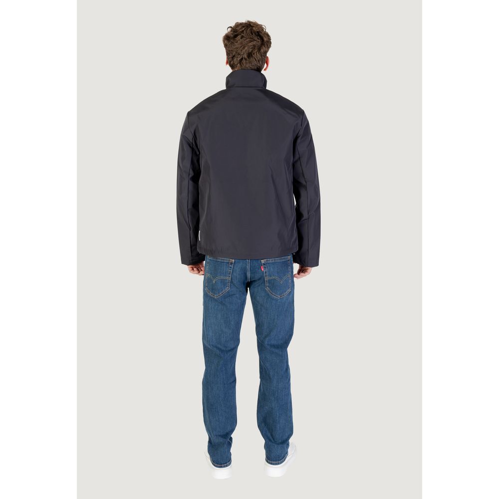 Blue Polyester Full-Length Jacket - ventzia