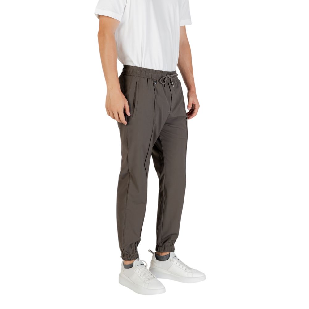 Green Polyester Casual Pants - ventzia