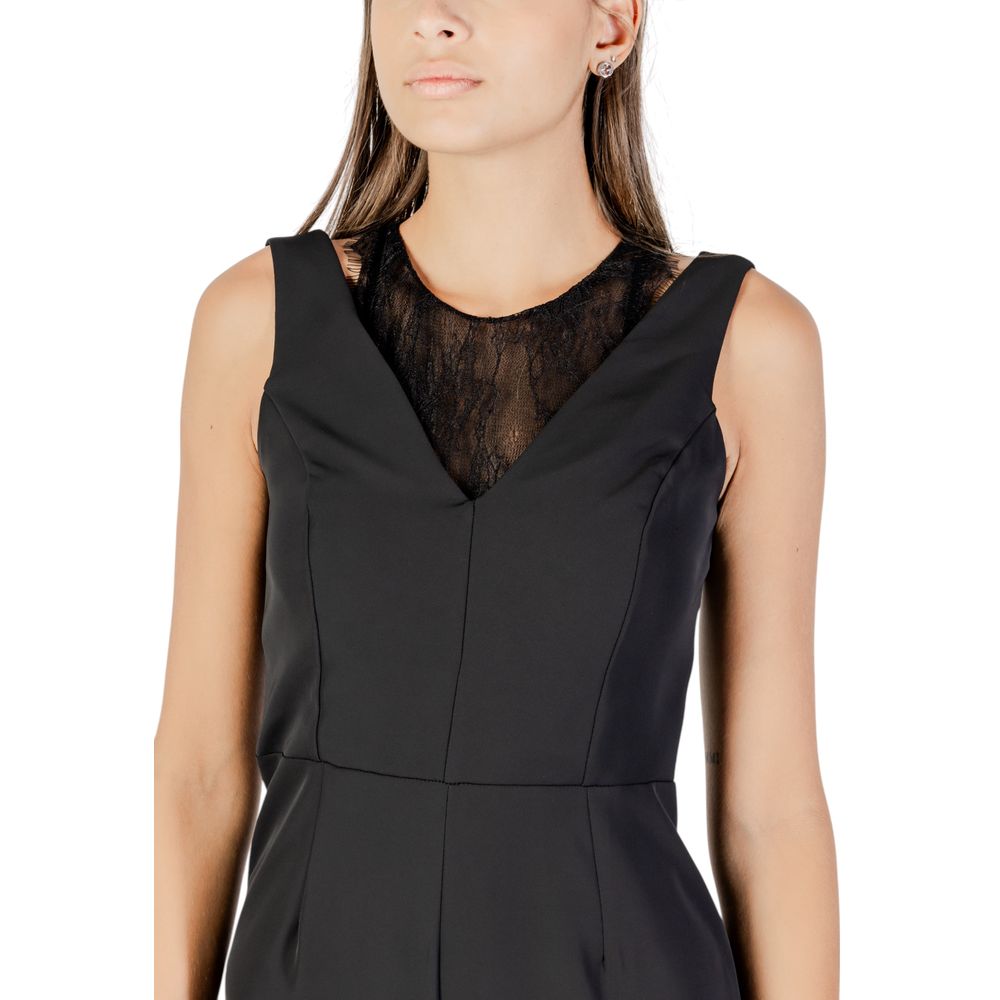 Black Polyester Jumpsuit - ventzia