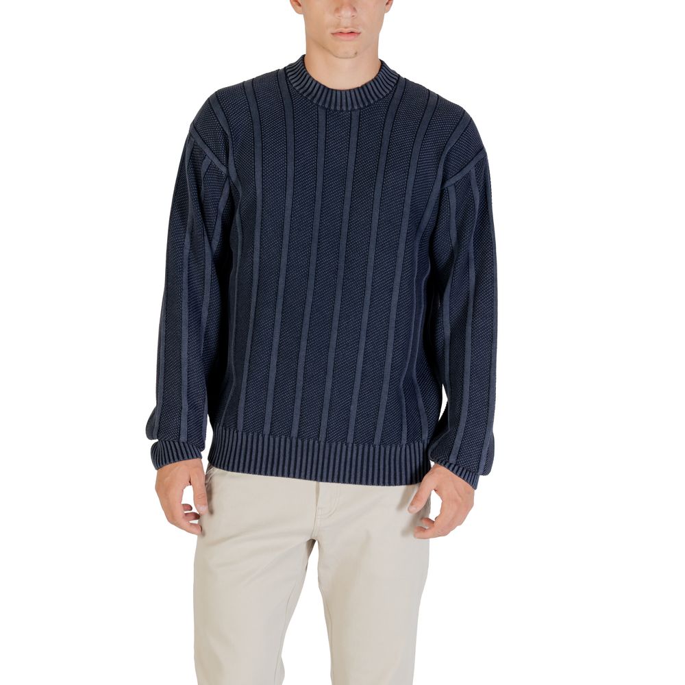 Blue Cotton Sweatshirt - ventzia