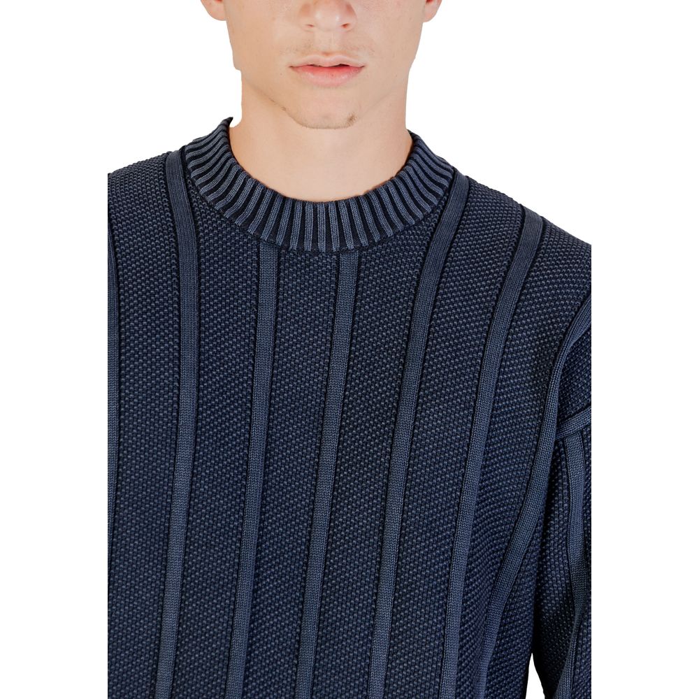 Blue Cotton Sweatshirt - ventzia