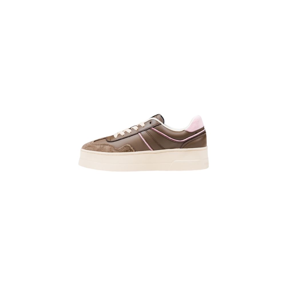 Brown Artificial Leather Sneakers - ventzia