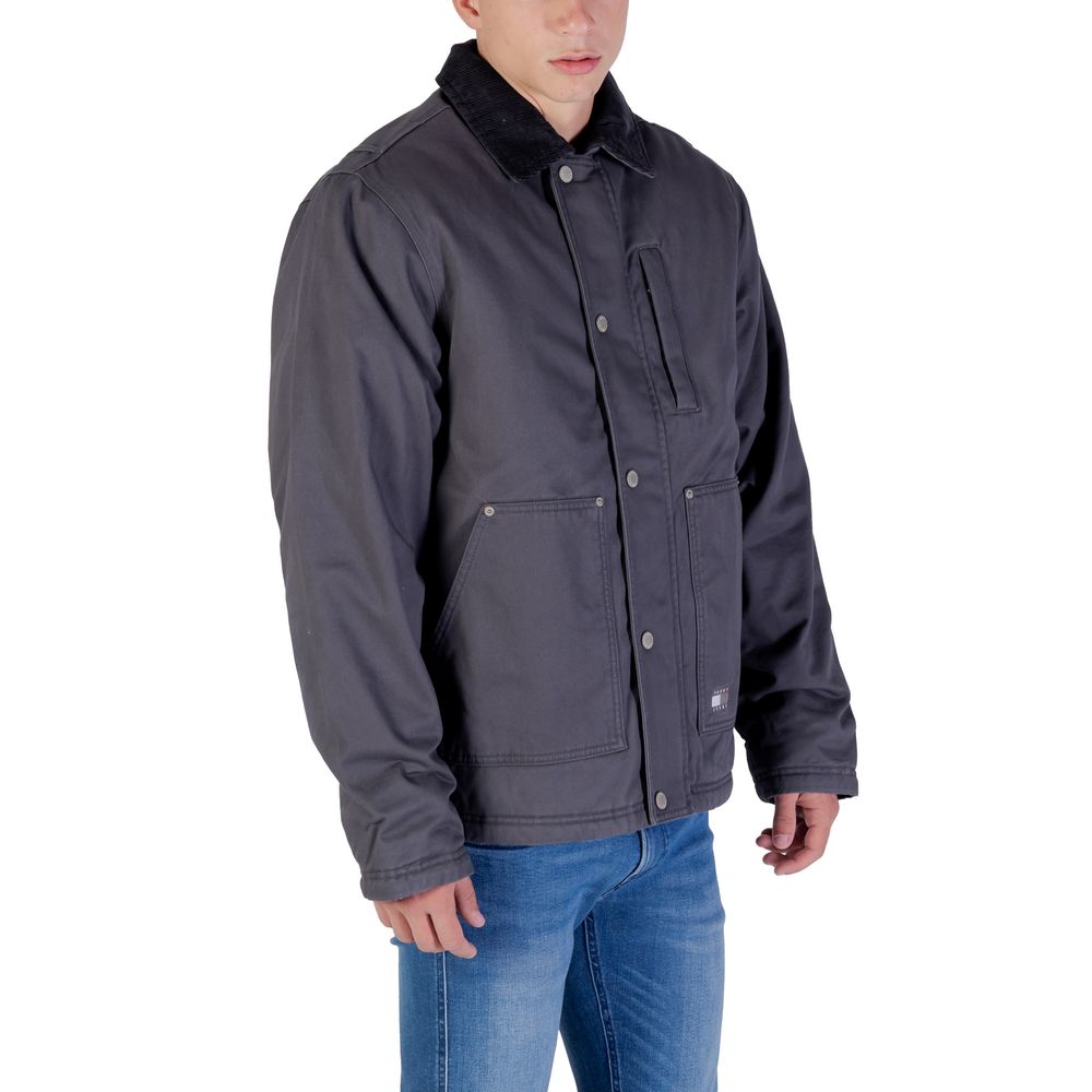 Gray Recycled Cotton Denim Jacket - ventzia