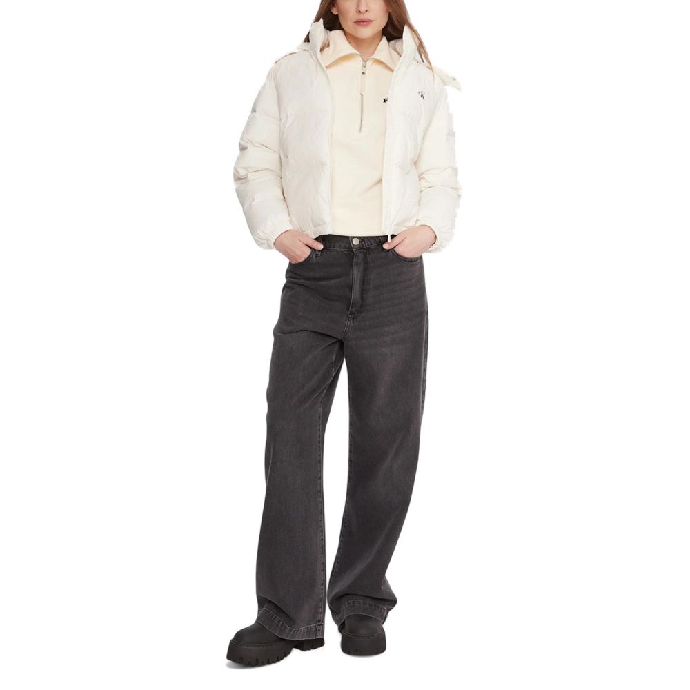 Cream Polyamide Coat - ventzia