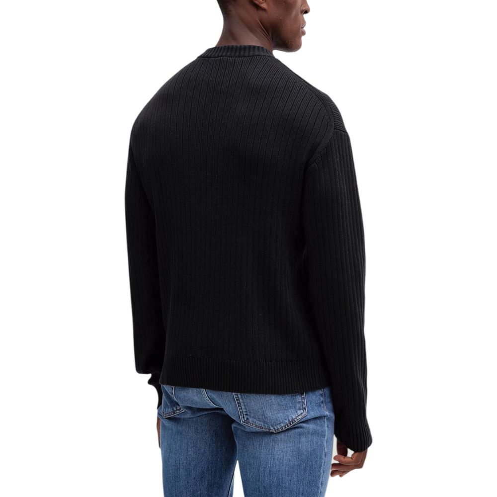 Black Cotton Sweatshirt - ventzia