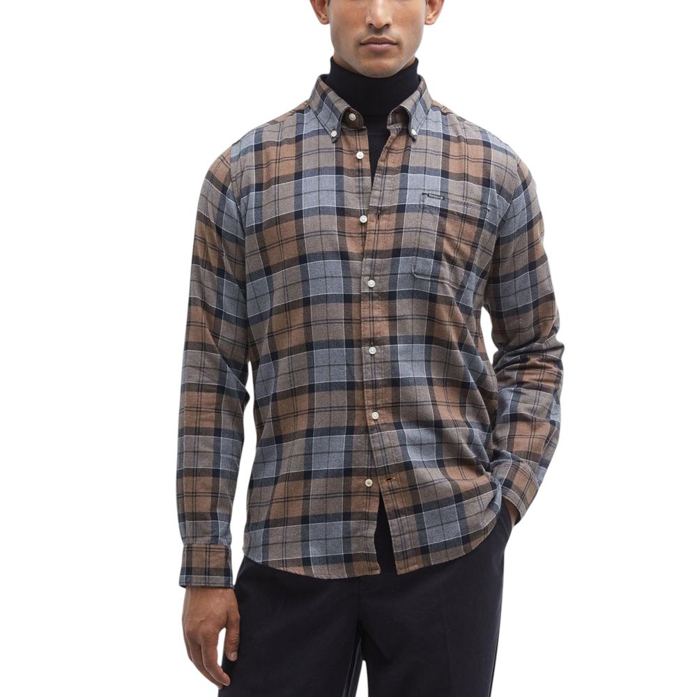 Beige Cotton Pattern Shirt - ventzia