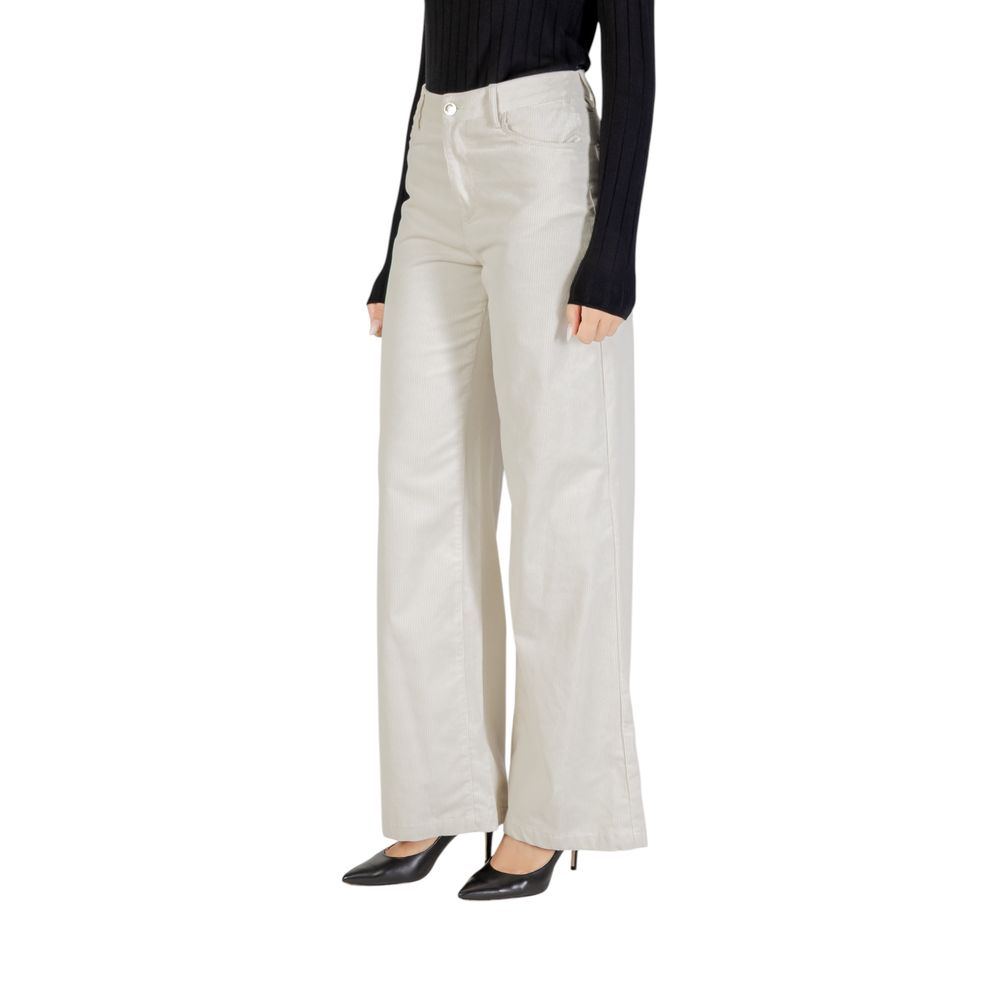 Beige Cotton Casual Pants - ventzia