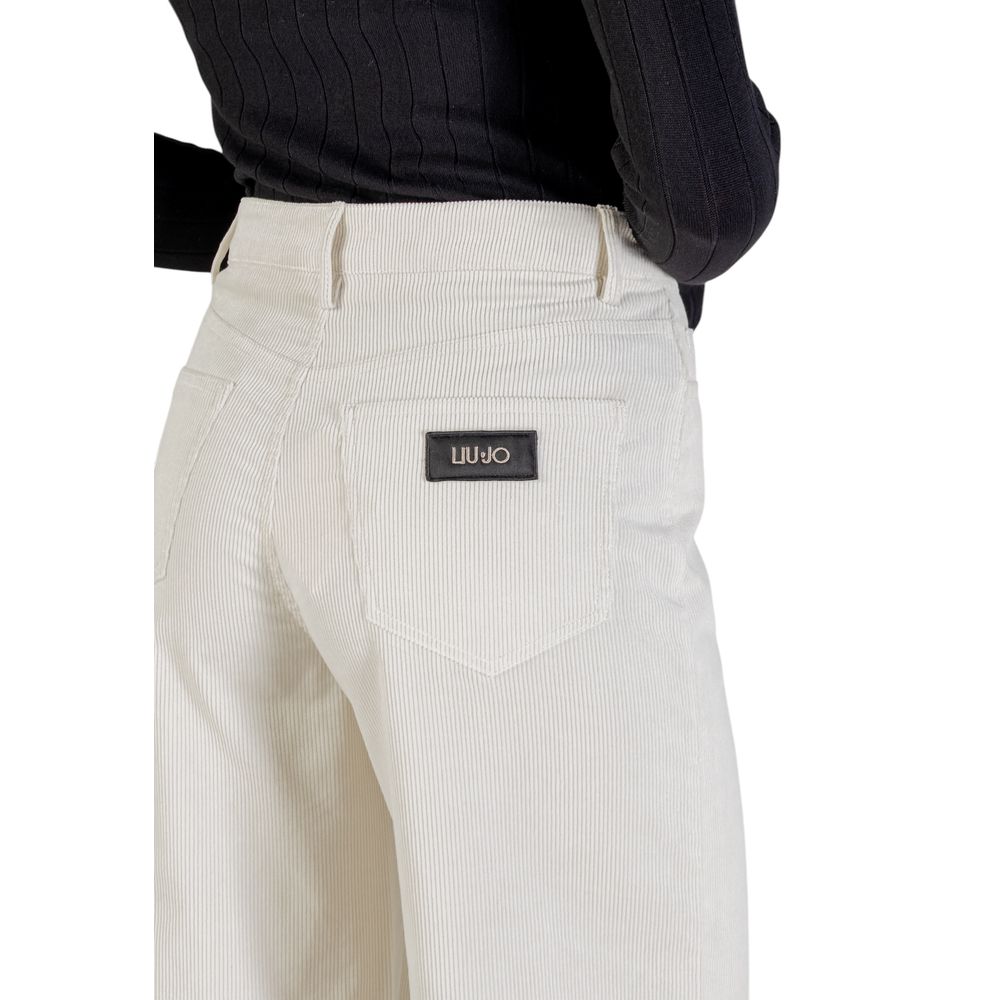 Beige Cotton Casual Pants - ventzia