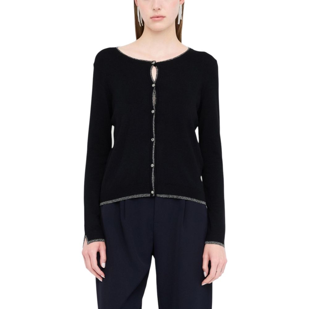Black Textile Cardigan - ventzia