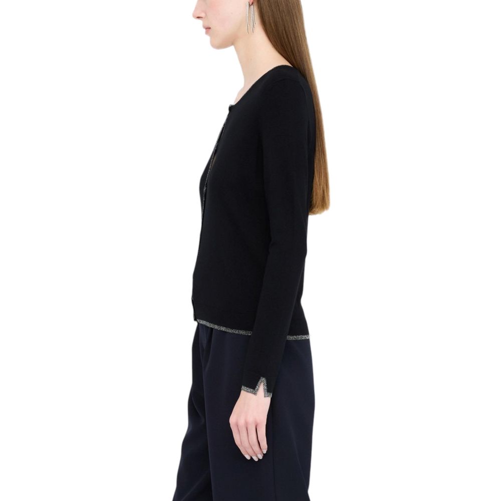 Black Textile Cardigan - ventzia