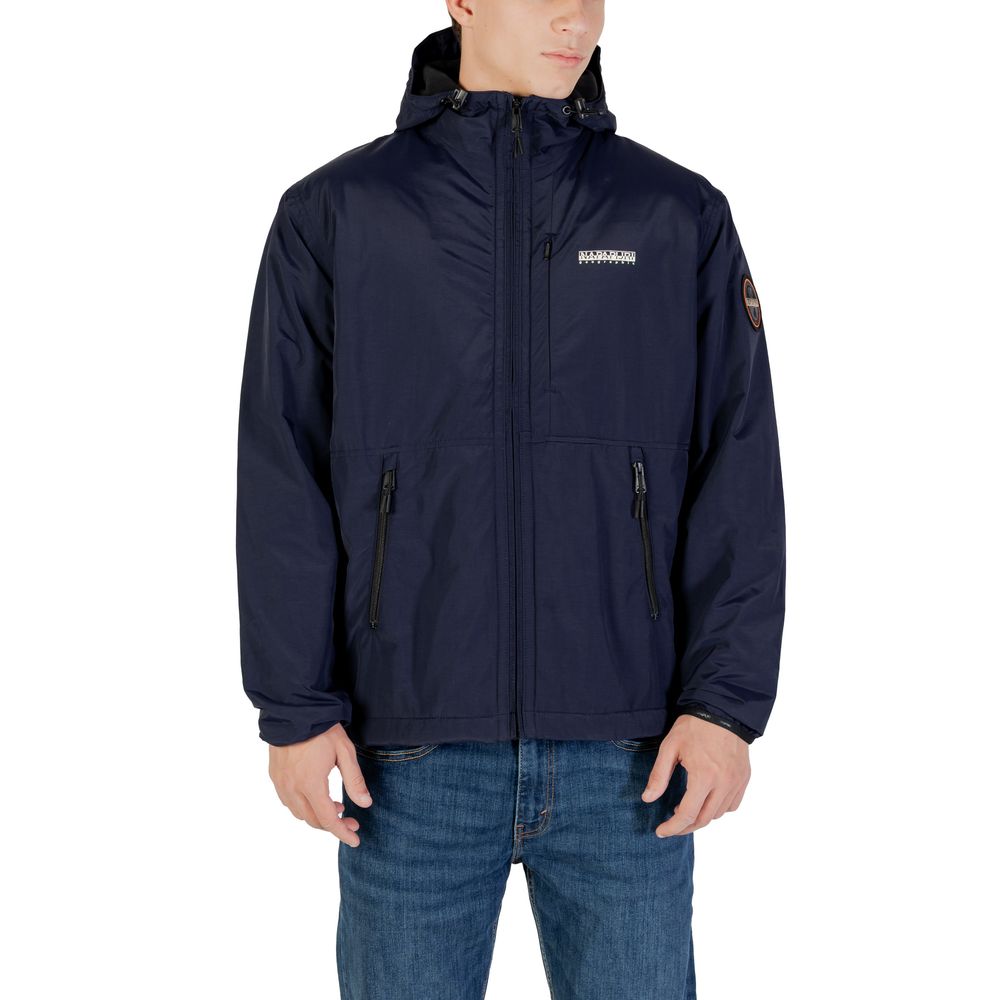 Blue Polyamide Shell Jacket - ventzia