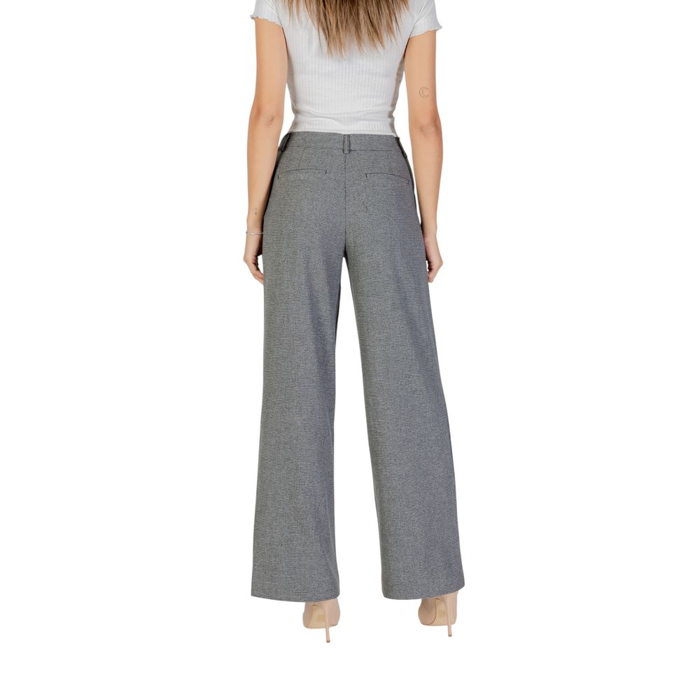 Gray Recycled Polyester Casual Pants - ventzia