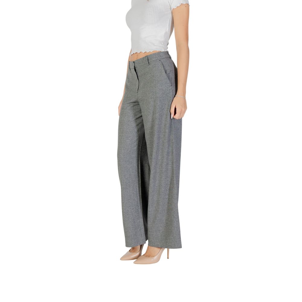 Gray Recycled Polyester Casual Pants - ventzia