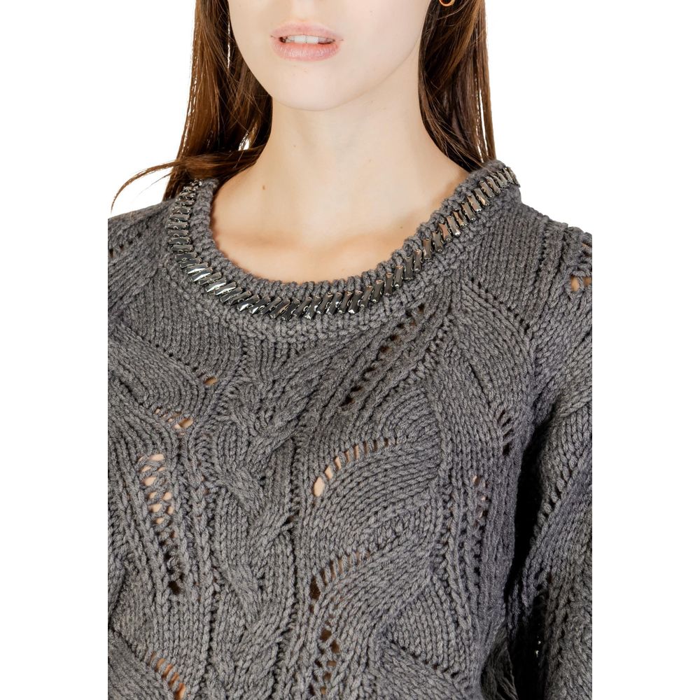 Gray Marabou Sweatshirt - ventzia