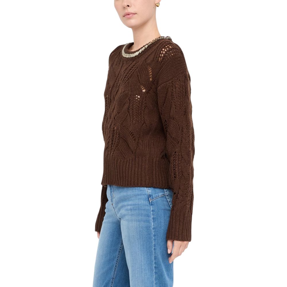 Brown Marabou Sweatshirt - ventzia