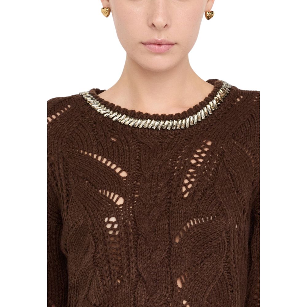Brown Marabou Sweatshirt - ventzia