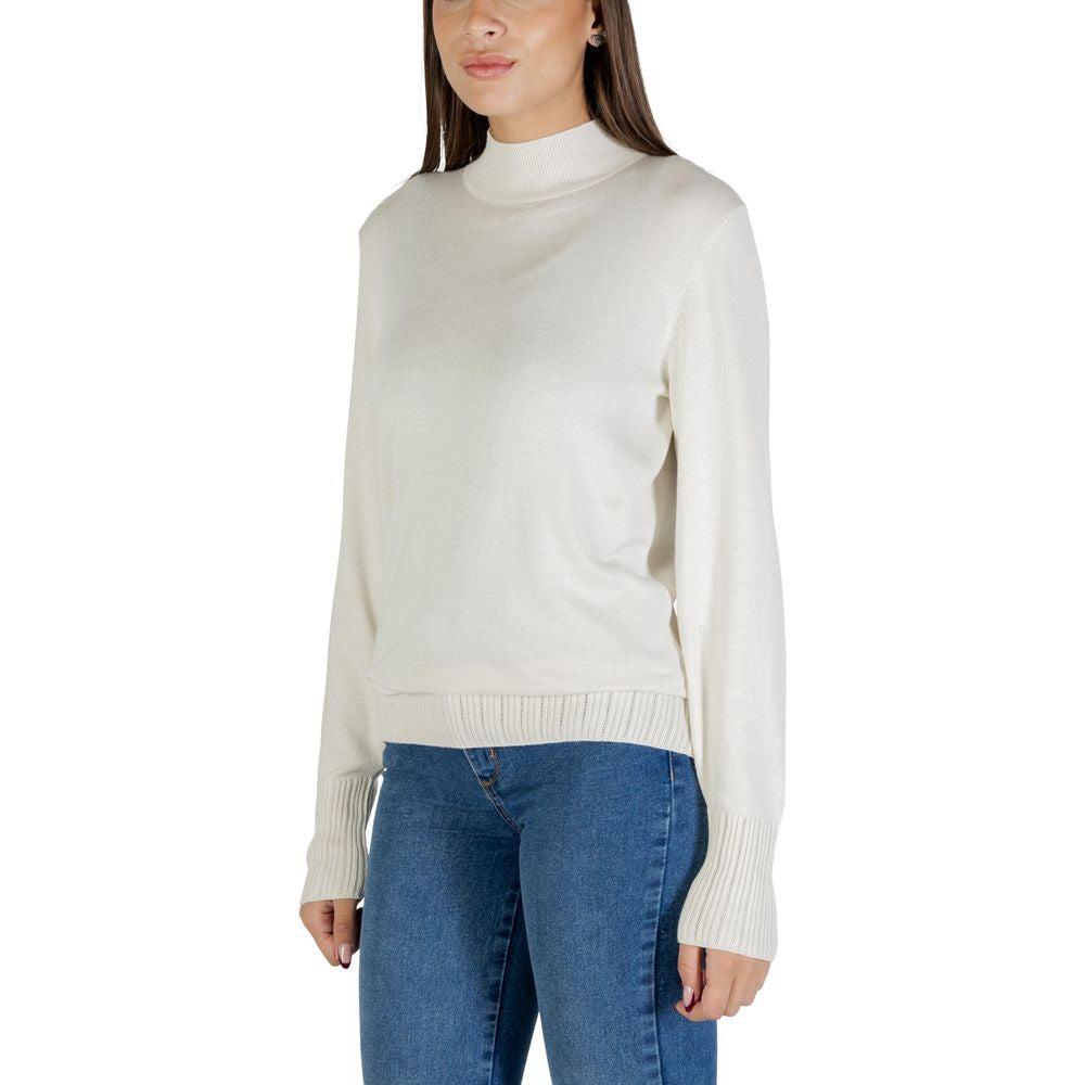 Beige Viscose Turtleneck - ventzia