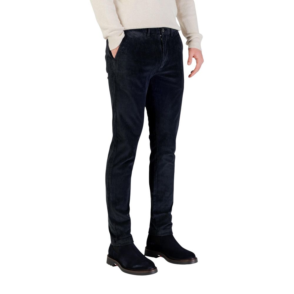 Blue Cotton Casual Pants - ventzia