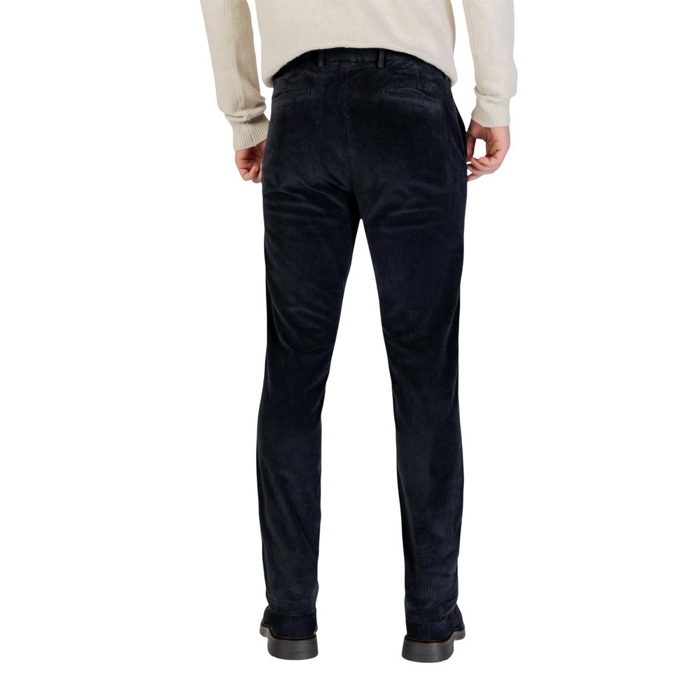 Blue Cotton Casual Pants - ventzia