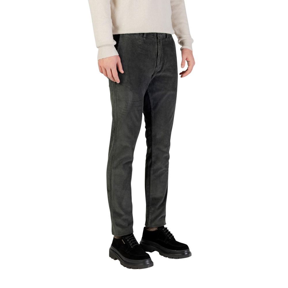 Green Cotton Casual Pants - ventzia