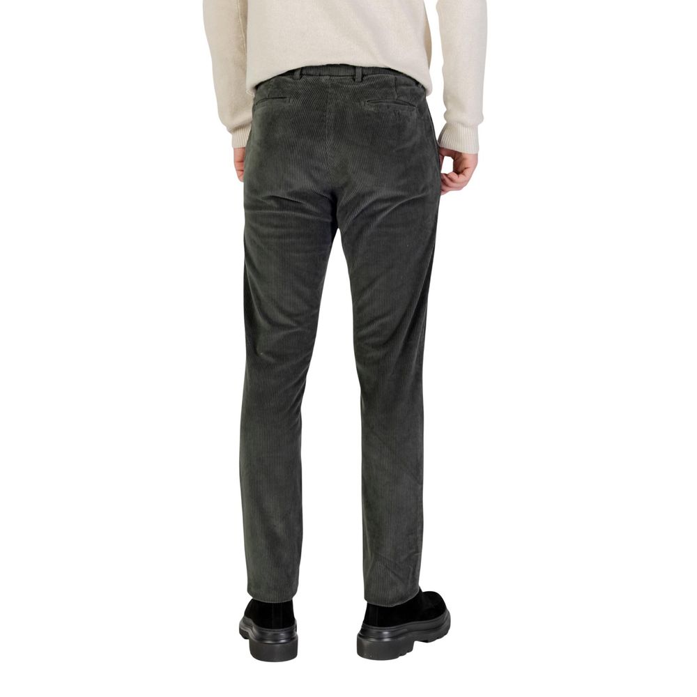 Green Cotton Casual Pants - ventzia