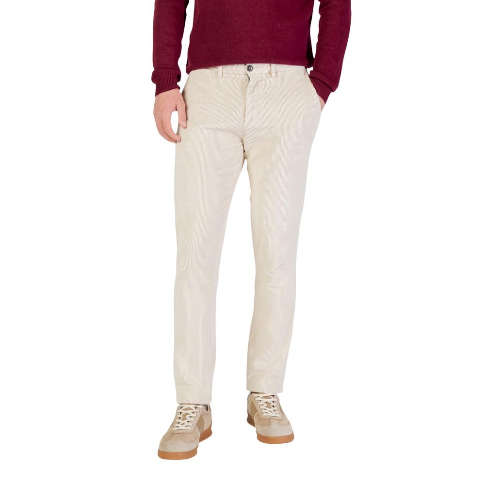 Beige Cotton Pants - ventzia