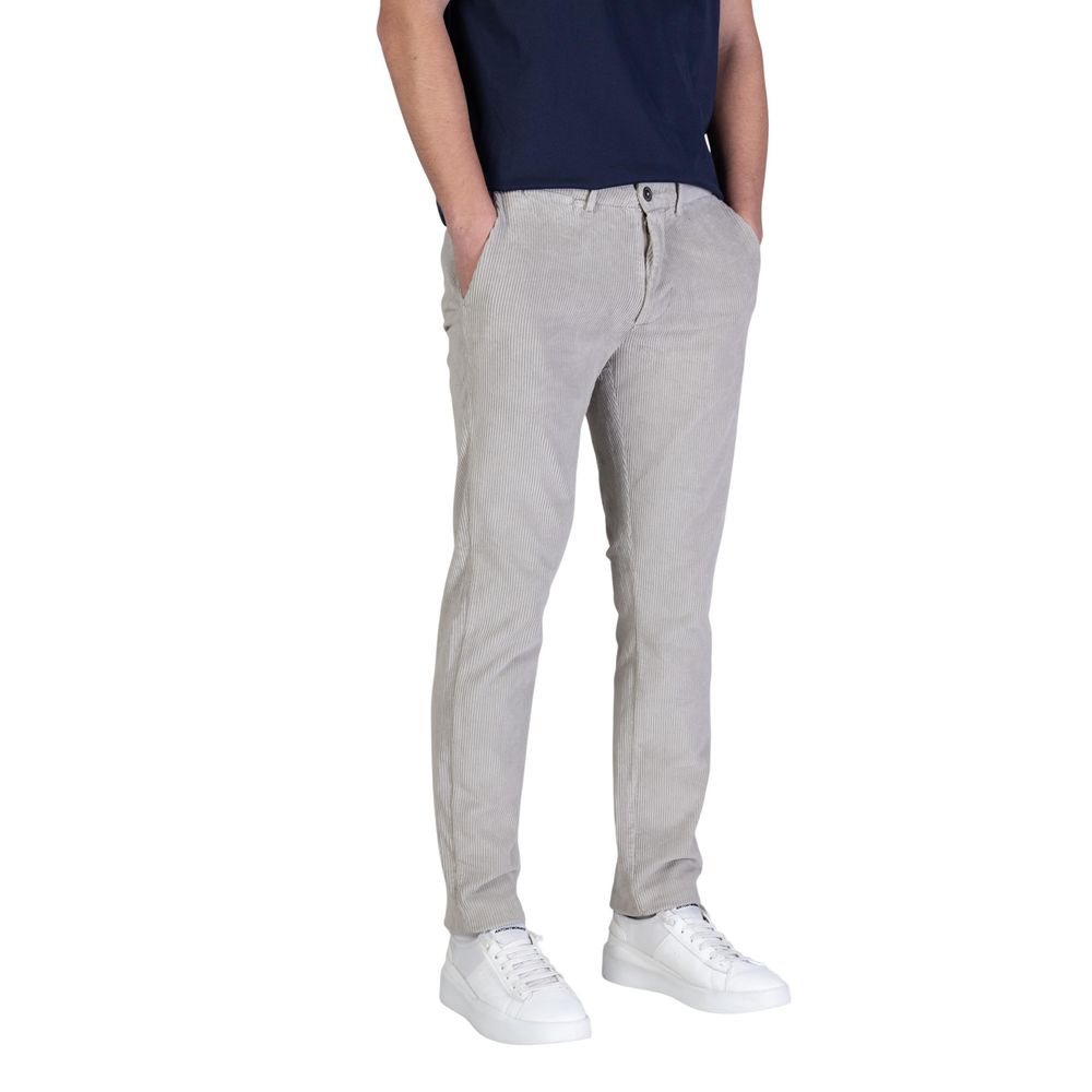 Gray Cotton Casual Pants - ventzia