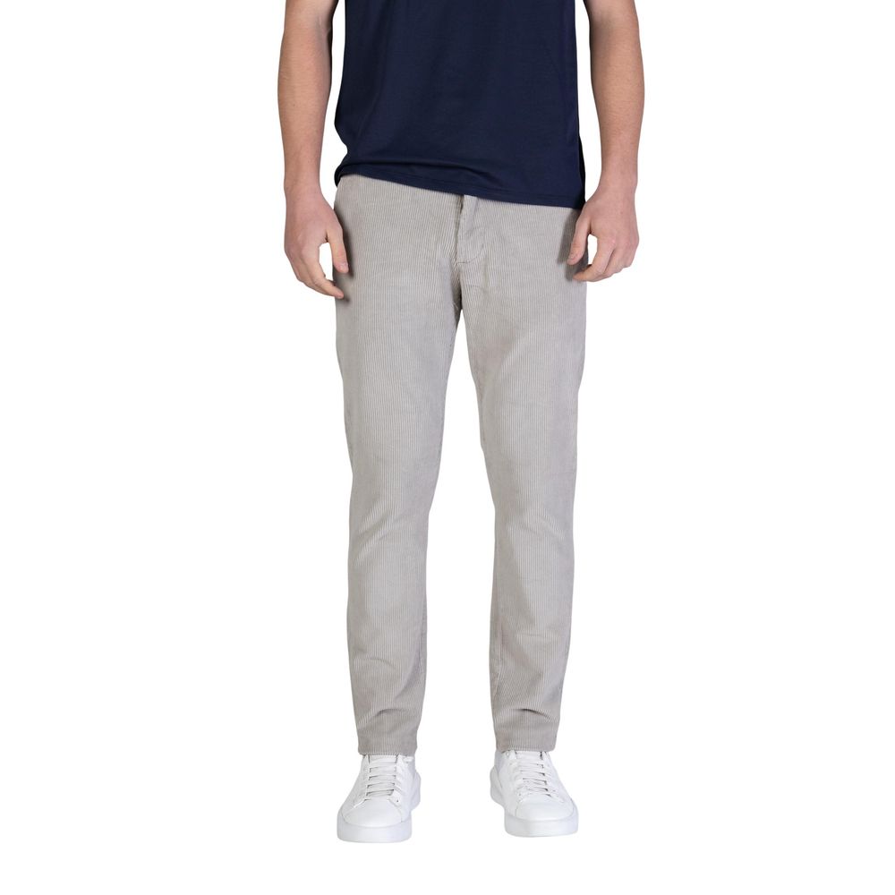 Gray Cotton Casual Pants - ventzia