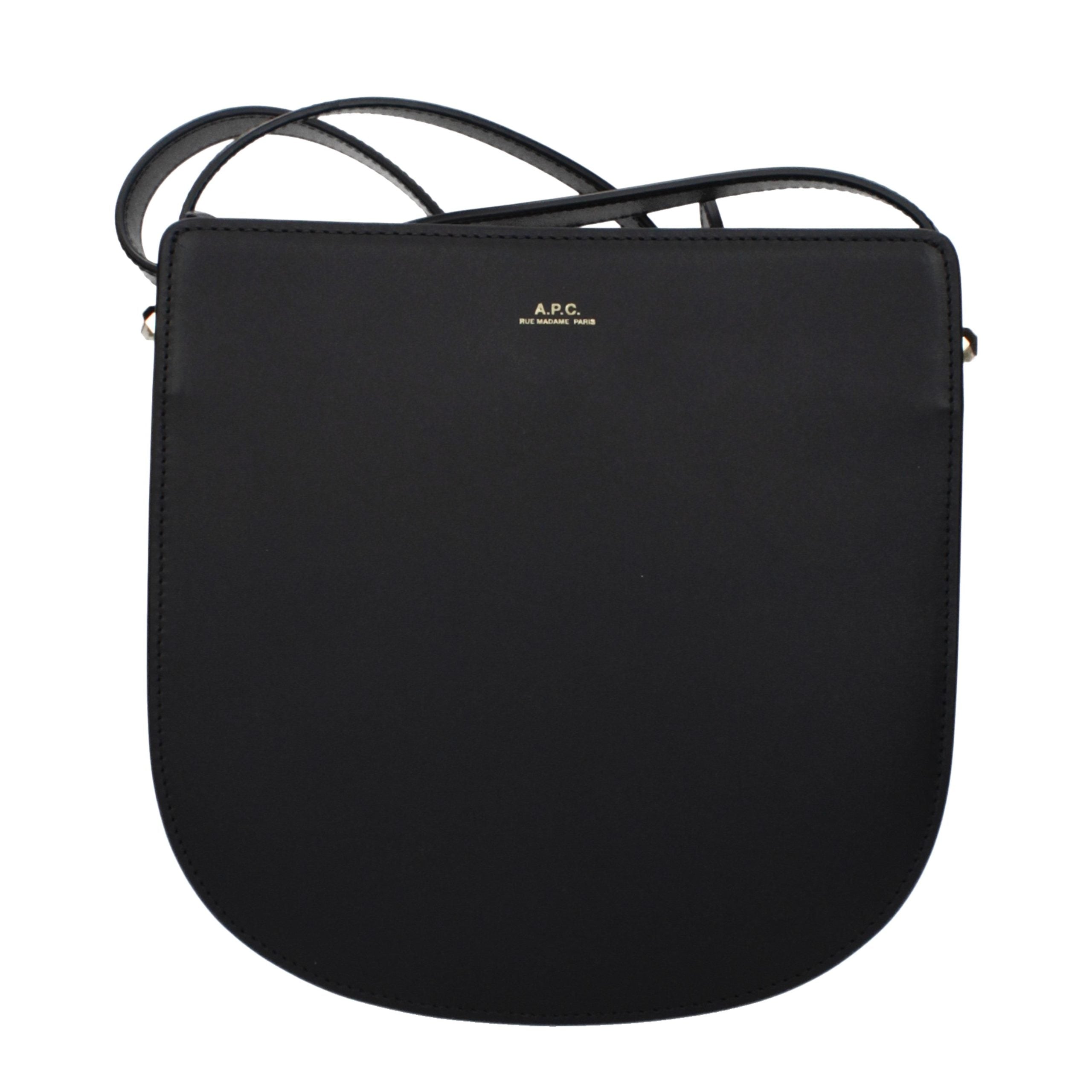 Black Leather Crossbody Bag - ventzia
