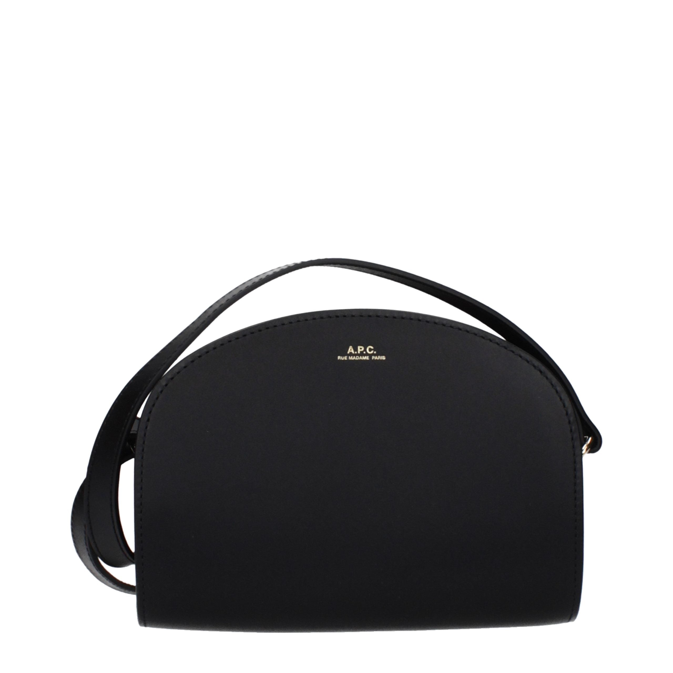 Black Leather Crossbody Bag - ventzia
