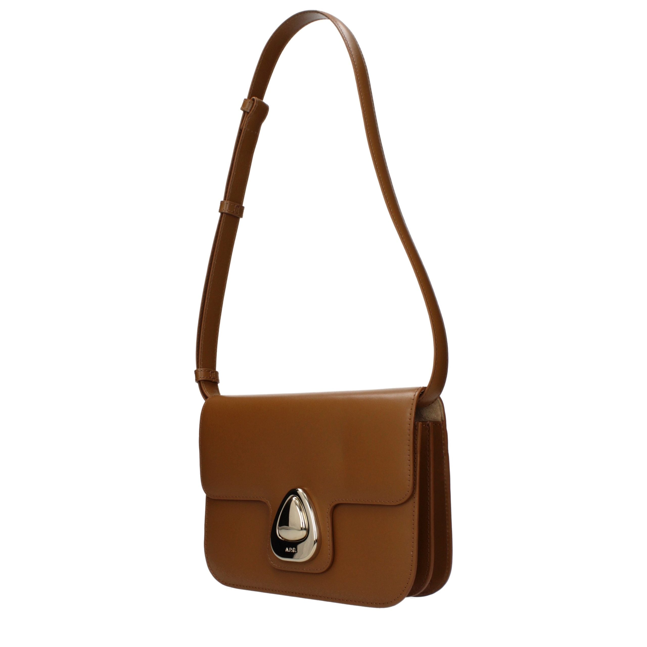 Brown Leather Shoulder Bag - ventzia