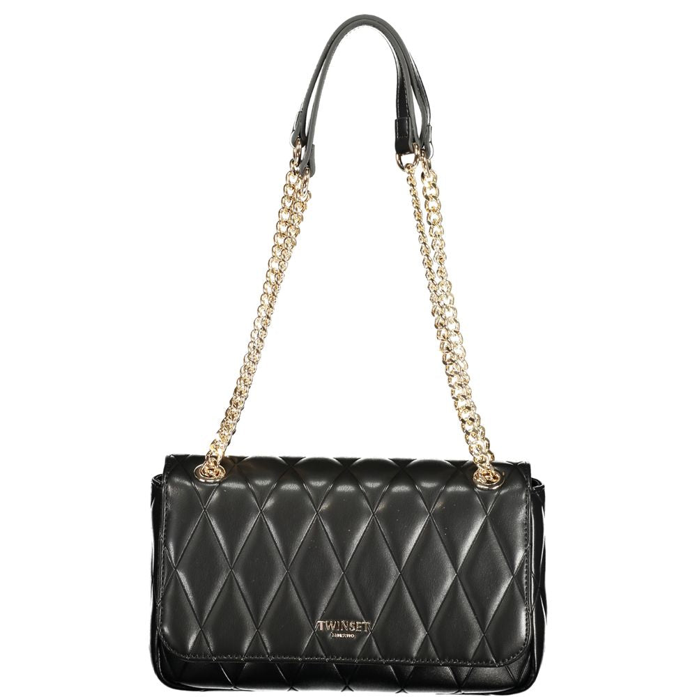 Black Polyurethane Women Handbag - ventzia